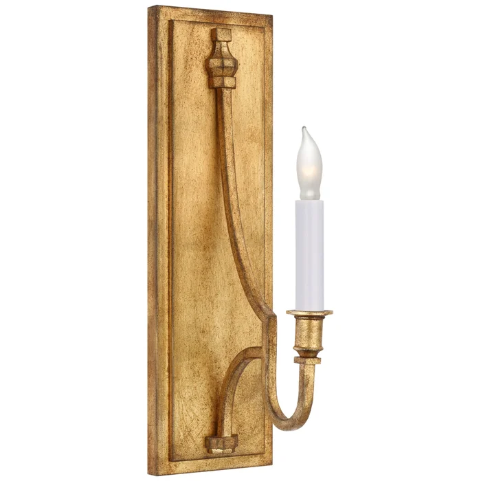 Chapman & Myers Mykonos Medium Sconce in Gilded Iron Wall Light W4.75″ x H16″