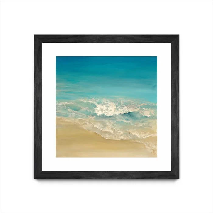 Coastal Viewpoint Ii Matted and Framed Black 36×36 Wall Art|uvre dart murale encadre noire et mate Coastal Viewpoint Ii 36×36
