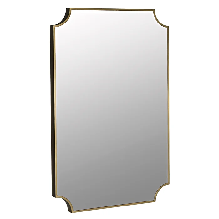 convexed mirror, steel, antique brass
