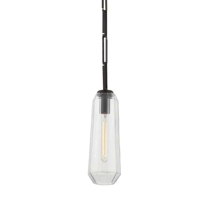 Copenhagen 1-Light Pendant in Black Brass 5L x 5W x 13.75H