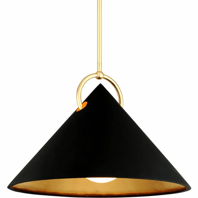 Corbett 289-42-GL/SBK Charm Contemporary Black And Gold Leaf 30″ Pendant Light