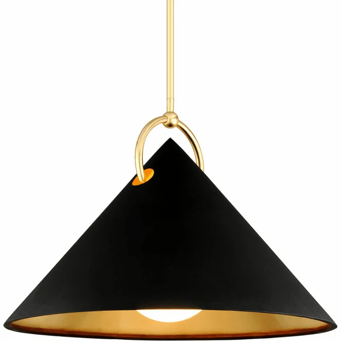 Corbett 289-43-GL/SBK Charm Contemporary Black And Gold Leaf 38″ Lighting Pendant