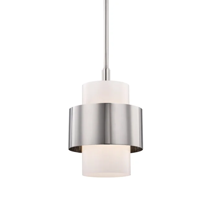 Corinth 1-Light Pendant in Polished Nickel 11L x 11W x 13.5H