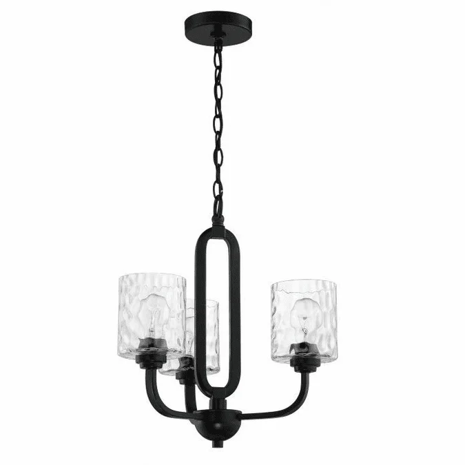 Craftmade 54223-FB Collins Contemporary Flat Black Mini Chandelier Light