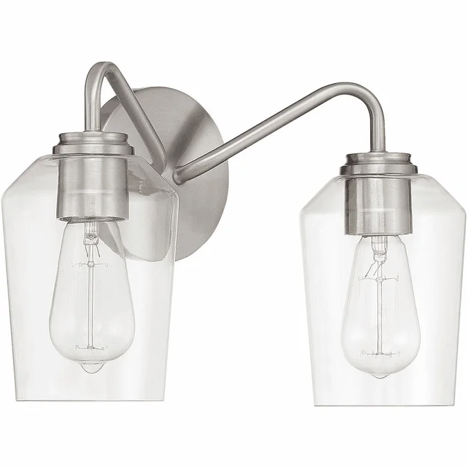 Craftmade 56102-BNK Shayna Contemporary Brushed Polished Nickel 2-Light Vanity Light
