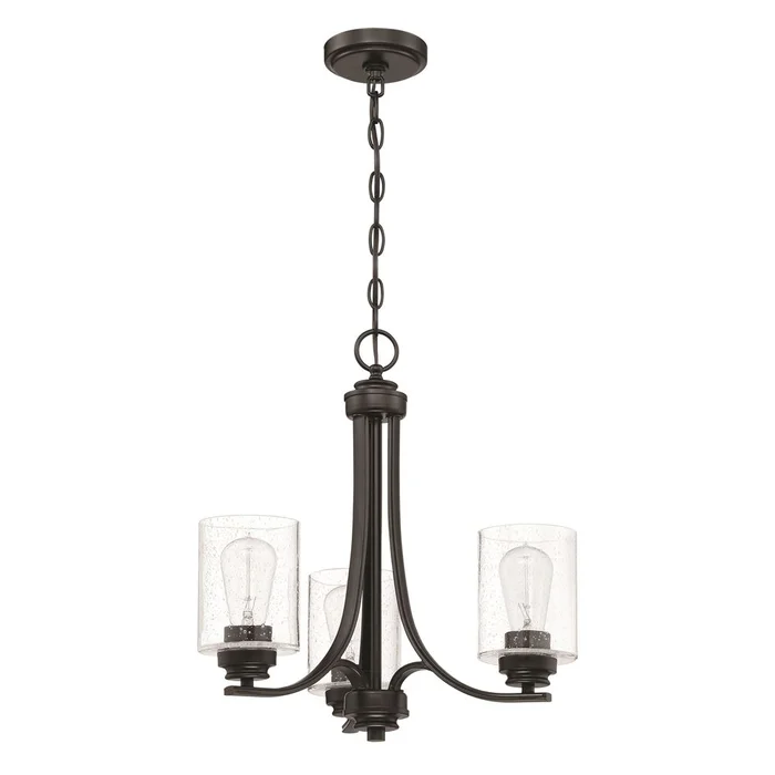 Craftmade Bolden 3-LT Chandelier – Flat Black – 50523-FB