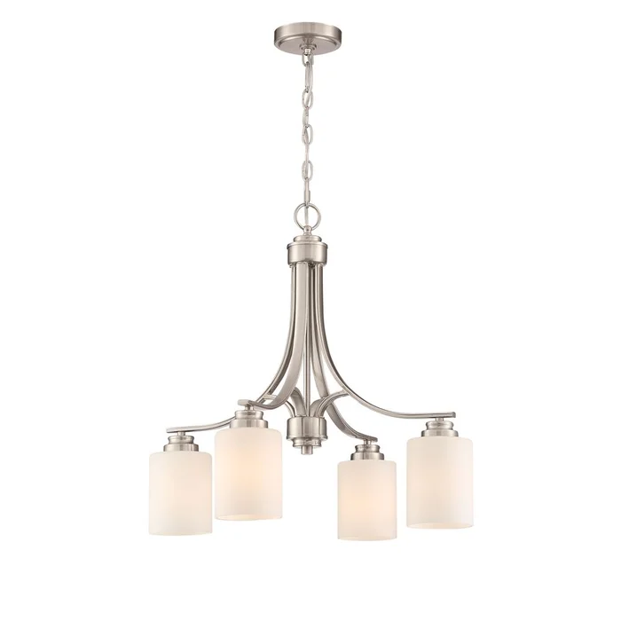 Craftmade Bolden 4-LT Chandelier – Brushed Polished Nickel – 50524-BNK-WG
