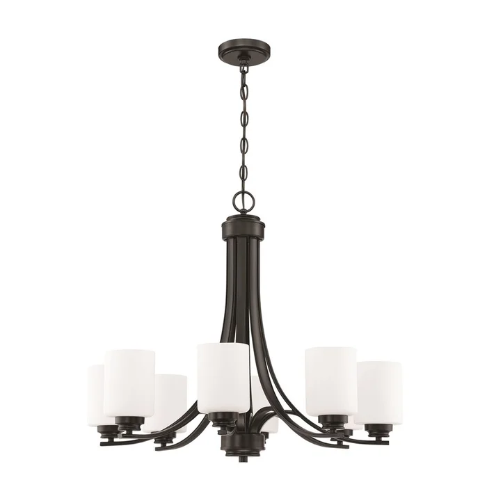 Craftmade Bolden 8-LT Chandelier – Flat Black – 50528-FB-WG
