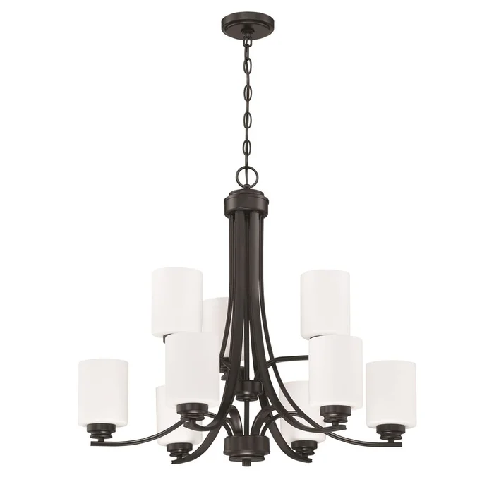 Craftmade Bolden 9-LT Chandelier – Flat Black – 50529-FB-WG