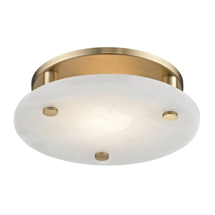 Croton 1-Light Flush Mount in Aged Brass 12.25L x 12.25W x 3.25H
