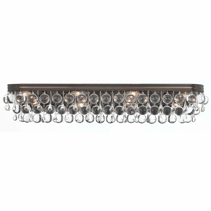 Crystorama 134-VZ Calypso Crystal Vibrant Bronze 8-Light Bathroom Vanity Light Fixture