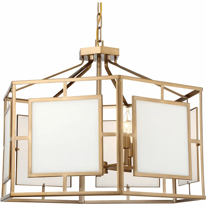 Crystorama HIL-996-VG Hillcrest Modern Vibrant Gold 28″ Foyer Light Fixture