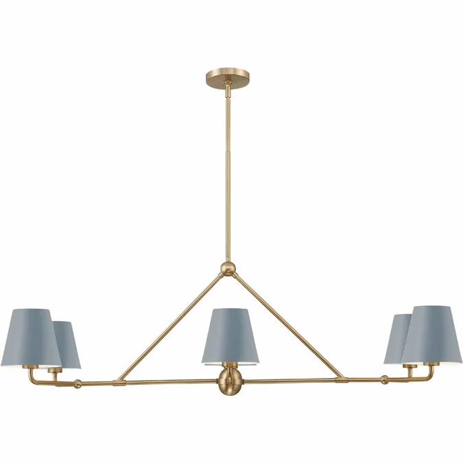 Crystorama XAV-B9306-VG-BL Xavier Vibrant Gold / Blue Kitchen Island Light Fixture