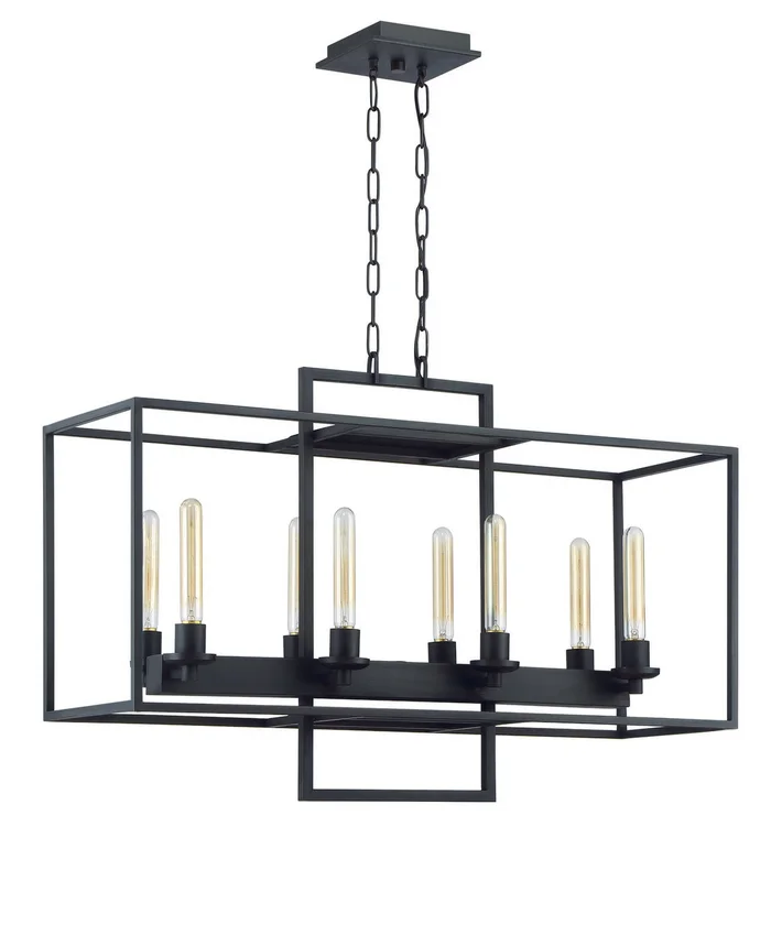 Cubic Eight Light Linear Chandelier