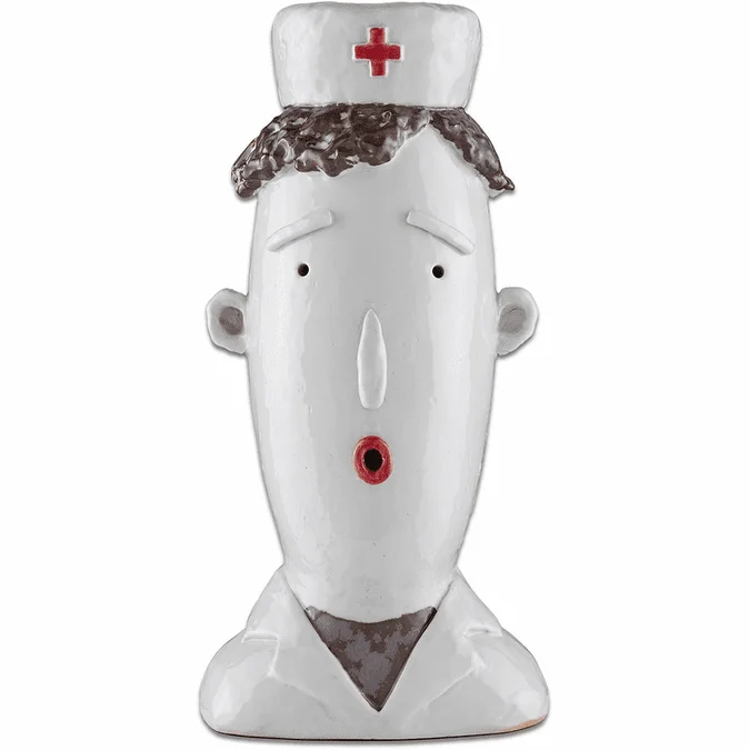 Currey & Company 1200-0552 Bill The Doctor Contemporary Off White / Brown / Red Bill The Doctor Sculpture