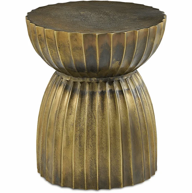 Currey & Company 4000-0075 Rasi Modern Antique Brass Stool