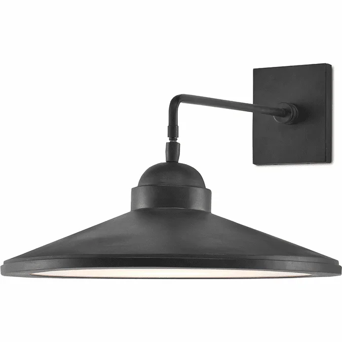 Currey & Company 5000-0197 Ditchley Black Bronze and White Wall Lamp