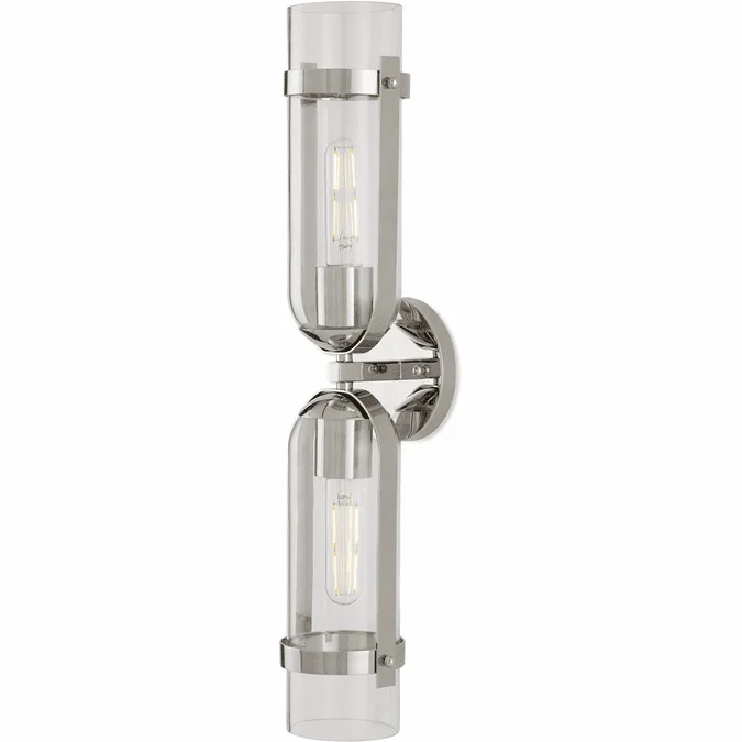 Currey & Company 5800-0029 Bonardi Modern Polished Nickel / Clear Light Sconce