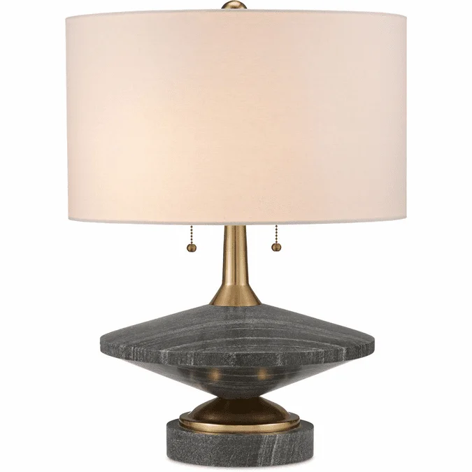 Currey & Company 6000-0918 Jebel Modern Natural / Brushed Brass Table Lighting