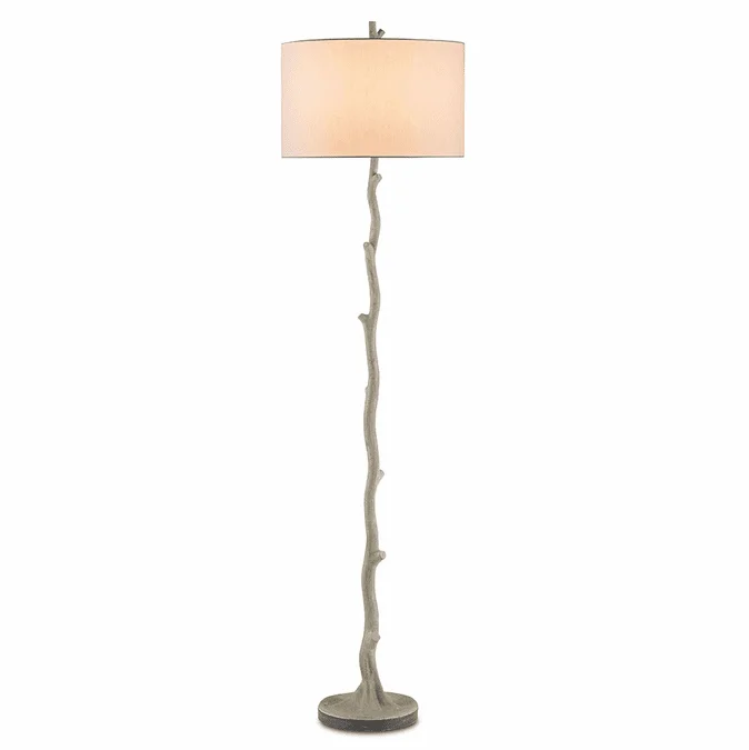 Currey & Company 8064 Beaujon Contemporary Polished and Aged Steel Floor Lamp Light