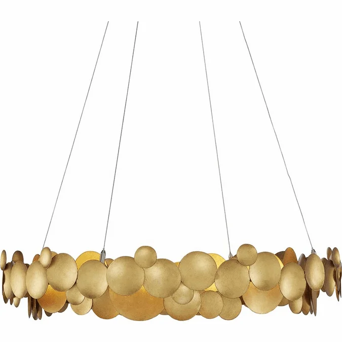Currey & Company 9000-0972 Lavengro Contemporary Contemporary Gold Leaf / White Lighting Pendant