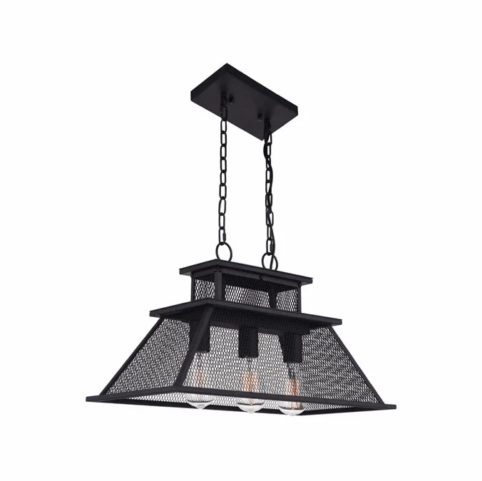 CWI Lighting 9745P24-3-219 Savill Modern Reddish Black 24″ Kitchen Island Light