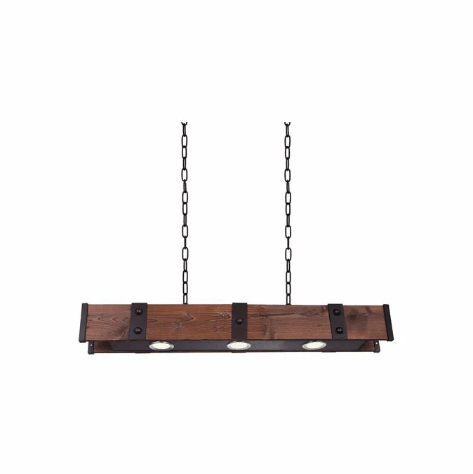 CWI Lighting 9748P42-3-101 Pago Modern Black & Wood LED 42″ Kitchen Island Light
