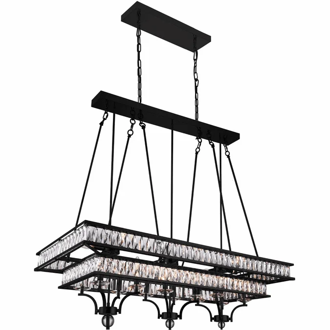 CWI Lighting 9972P47-20-101 Shalia Black Kitchen Island Lighting