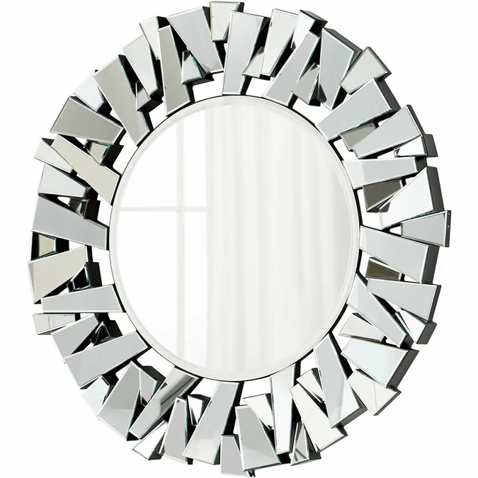 Cyan 05938 Circle Cityscape Contemporary Clear Wall Mirror