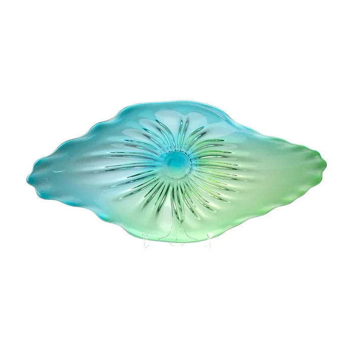 Cyan Art Glass Plate – Turquoise – 04517