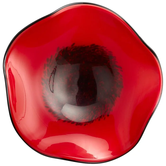 Cyan Large Art Glass Bowl – Red – 04491