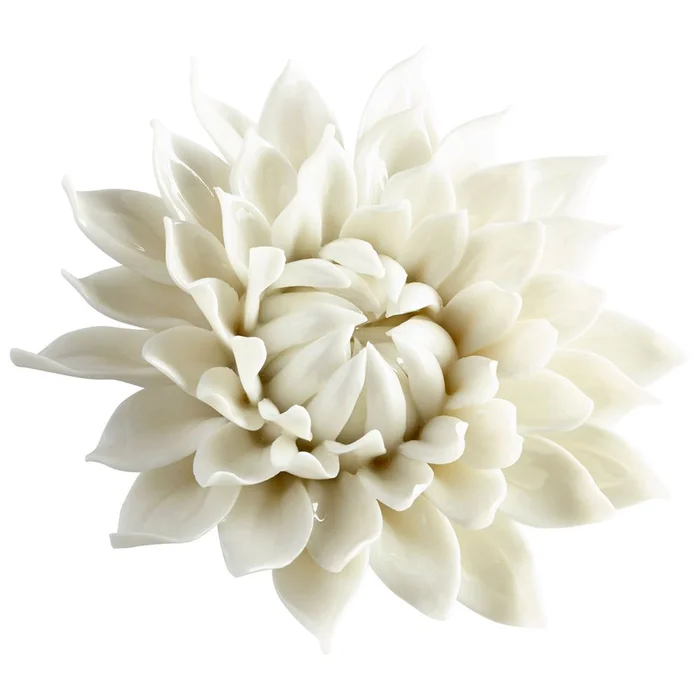 Cyan Large Blossoming Spring Wall Decor – Off White Glaze – 09114