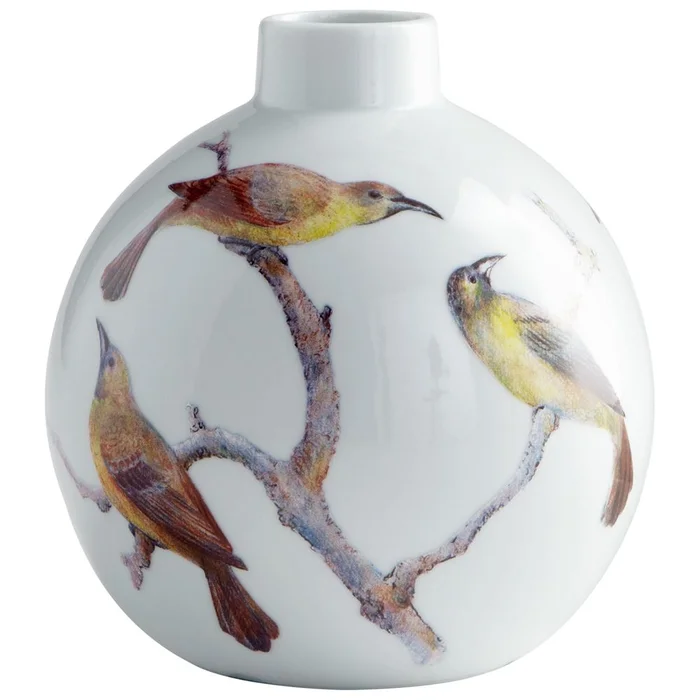 Cyan Small Aviary Vase – White – 06470