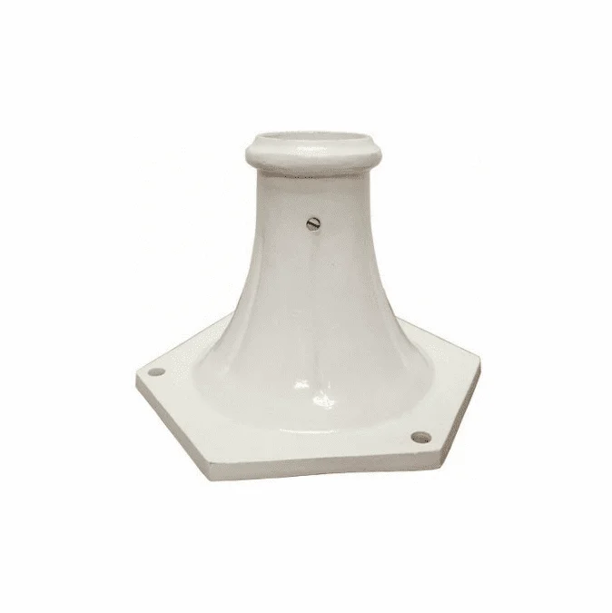 Dabmar BS300-W Contemporary White Exterior Surface Mounted Base for 3″ Round Post