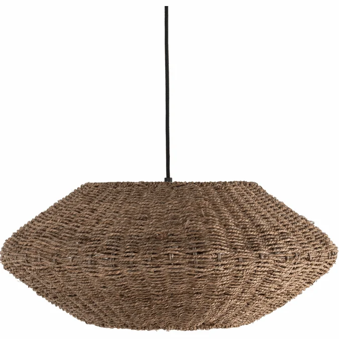 Dainolite PRL-243P-NAT Pourel Contemporary Natural / Matte Black Drop Ceiling Light Fixture