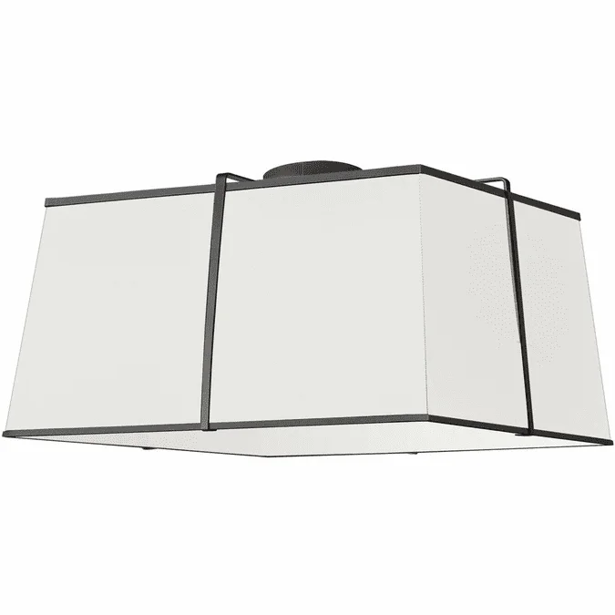 Dainolite TRA-163FH-BK-WH Trapezoid Modern White / Black Flush Mount Lighting Fixture