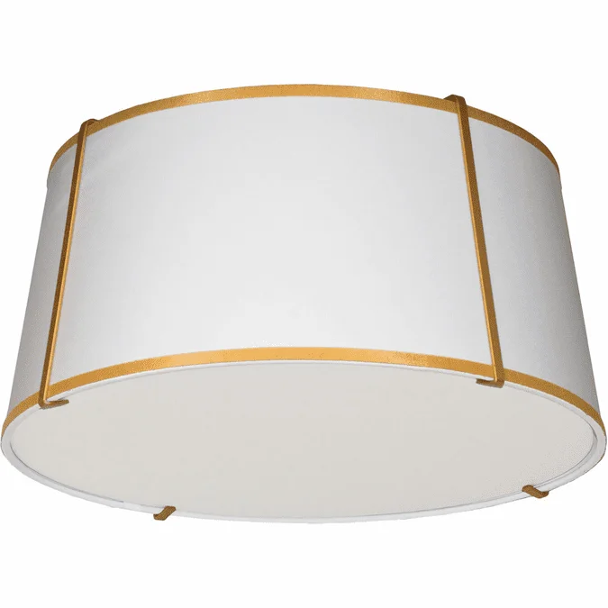 Dainolite TRA-3FH-GLD-WH Trapezoid Modern Gold / White Ceiling Lighting Fixture