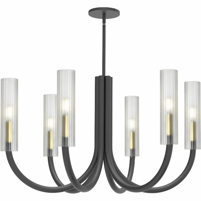 Dainolite WAN-306C-MB-AGB-FR Wand Contemporary Matte Black Chandelier Lighting