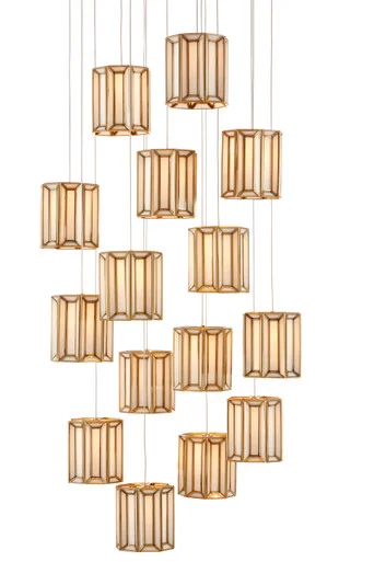 Daze Collection 15 Light Pendant in White/Antique Brass (142|9000-0891)