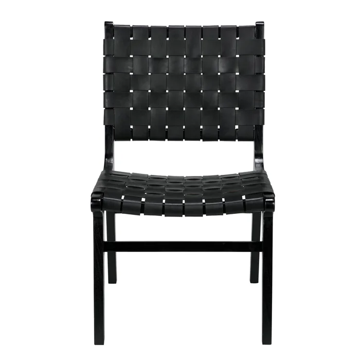 dede dining chair, leather, black