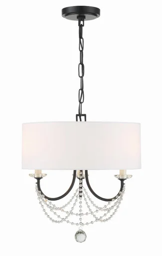 Delilah Three Light Mini Chandelier in Matte Black (60|DEL-90803-MK)
