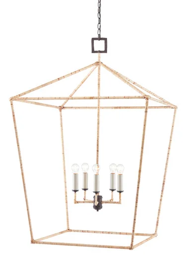 Denison Collection Five Light Lantern in Molé Black/Natural (142|9000-0871)