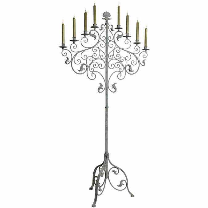 Design Toscano FU68340 Castle Vecchio Traditional Greystone Renaissance-Style Floor Candelabra