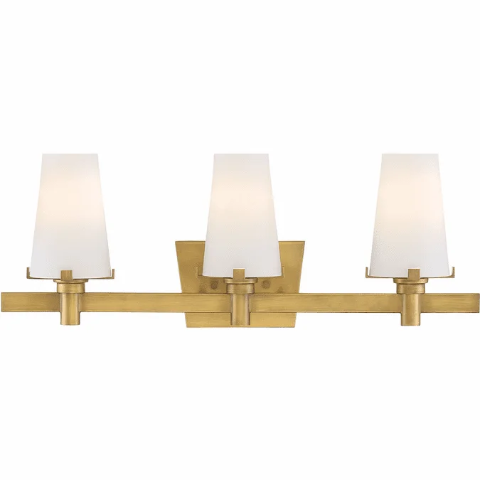 Designers Fountain 87903-VTG Hyde Park Modern Vintage Gold 3-Light Bathroom Wall Sconce
