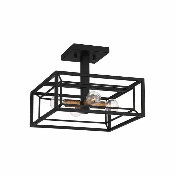 Designers Fountain D237C-SF-MB Within Modern Matte Black Ceiling Light Fixture