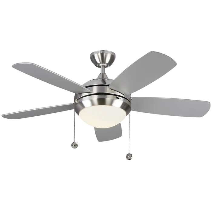 Discus Classic 44 LED Ceiling Fan with Light Grey Weathered Oak Blades and Light Kit