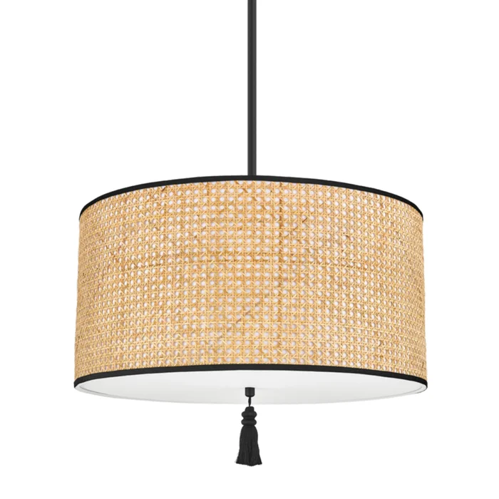 Dolores 3-Light Pendant in Soft Black 49L x 24W x 17.5H