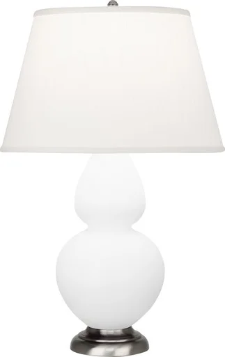 Double Gourd One Light Table Lamp in Matte Lily Glazed Ceramic w/Antique Silvered (165|MLY59)