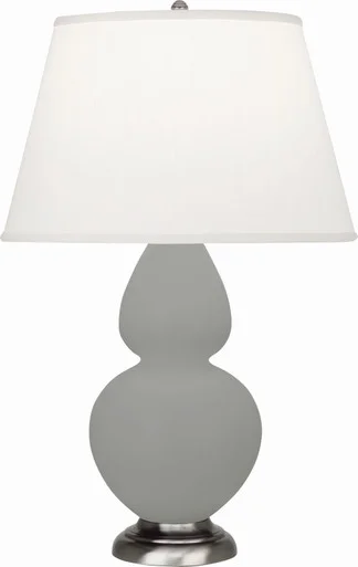 Double Gourd One Light Table Lamp in Matte Smokey Taupe Glazed Ceramic w/Antique Silvered (165|MST59)
