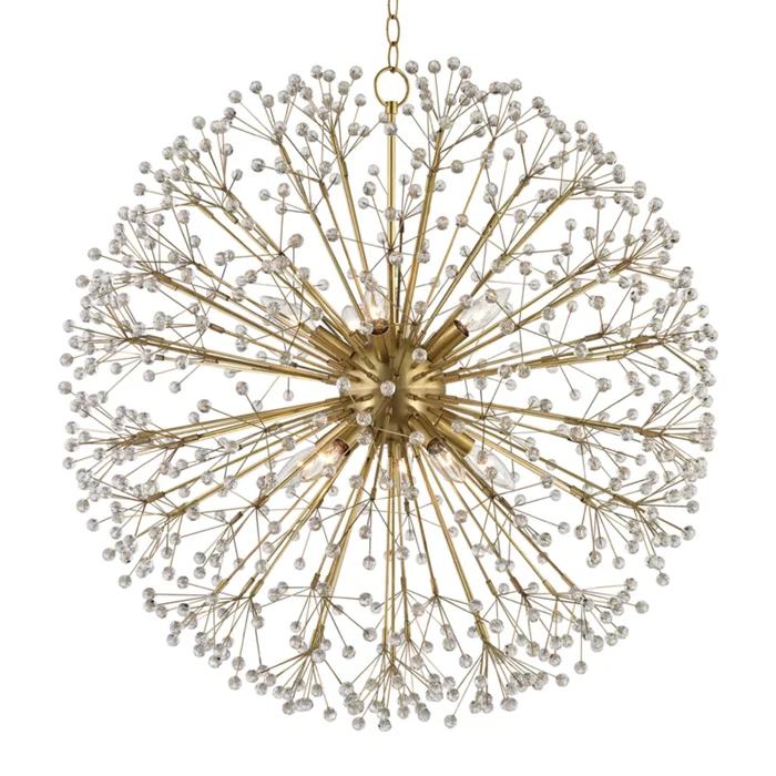 Dunkirk 10-Light Chandelier in Aged Brass 30L x 30W x 29H